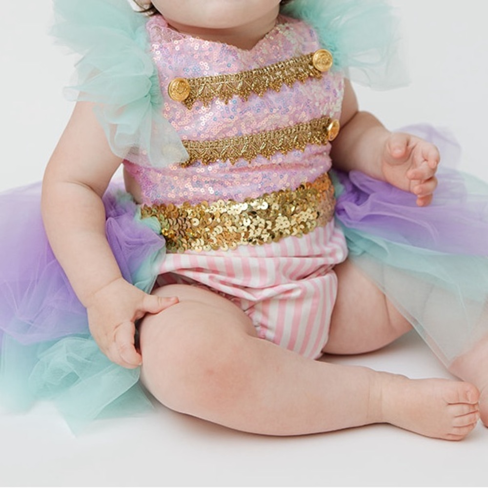 Custom pastel circus outfit and hat